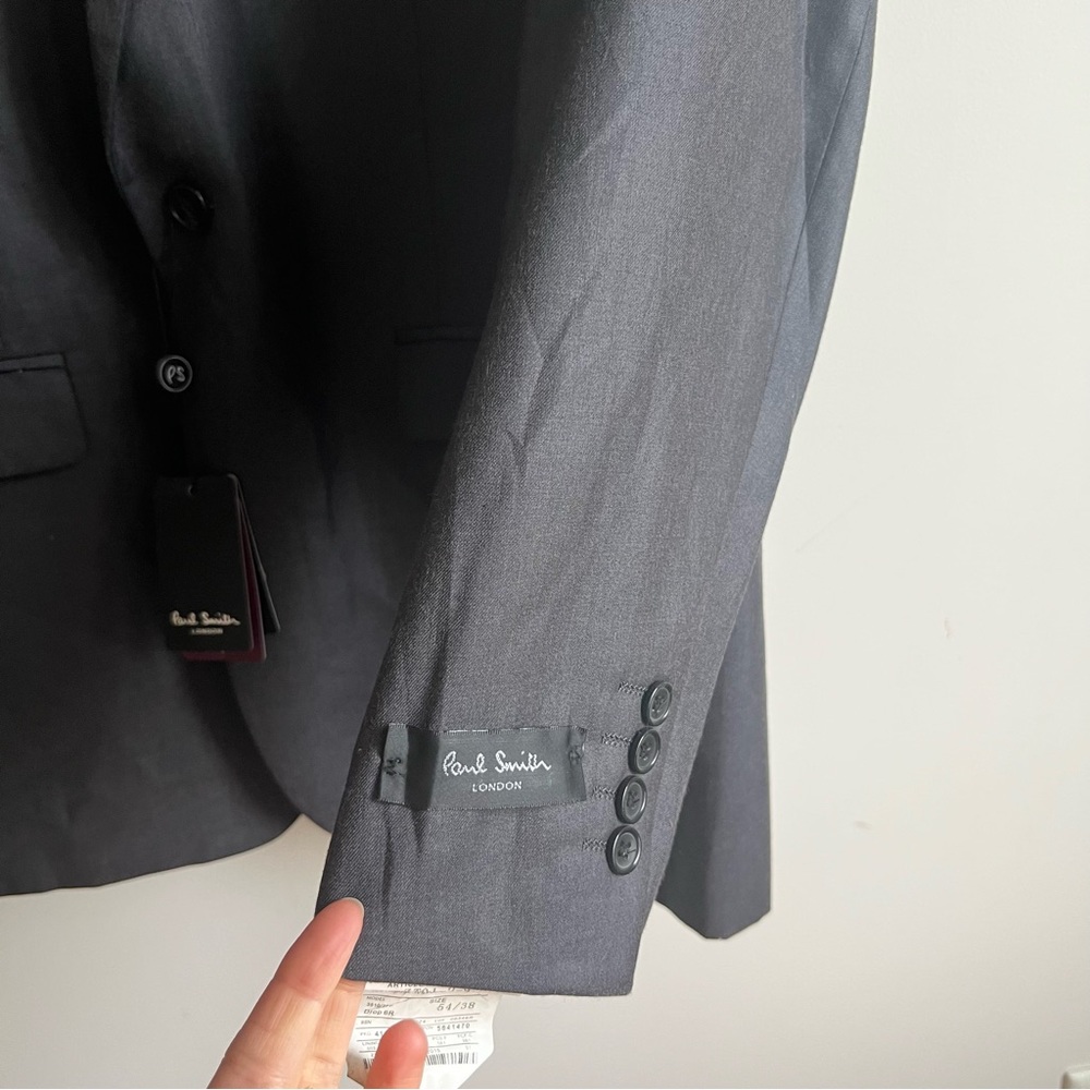 Paul Smith London Men’s Grey Blazer Wool Blend Size 54 Super 140 S NWT - Picture 7 of 16